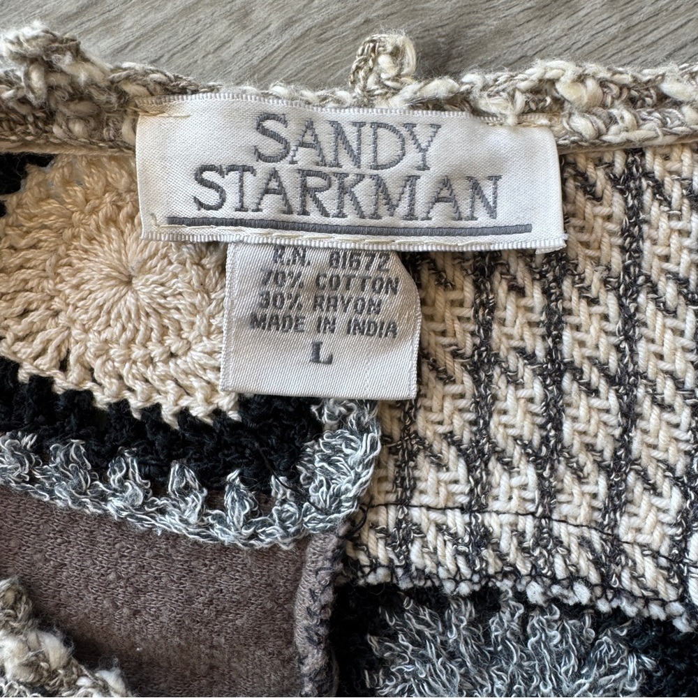 Sandy Starkman Patchwork Knit Cardigan/Jacket - image 4